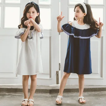 

Girls Dress 2020 Summer Off-Shoulder Kids Dress For Girl Patchwork Mother Daughter Dresses Children Clothing Family Matching