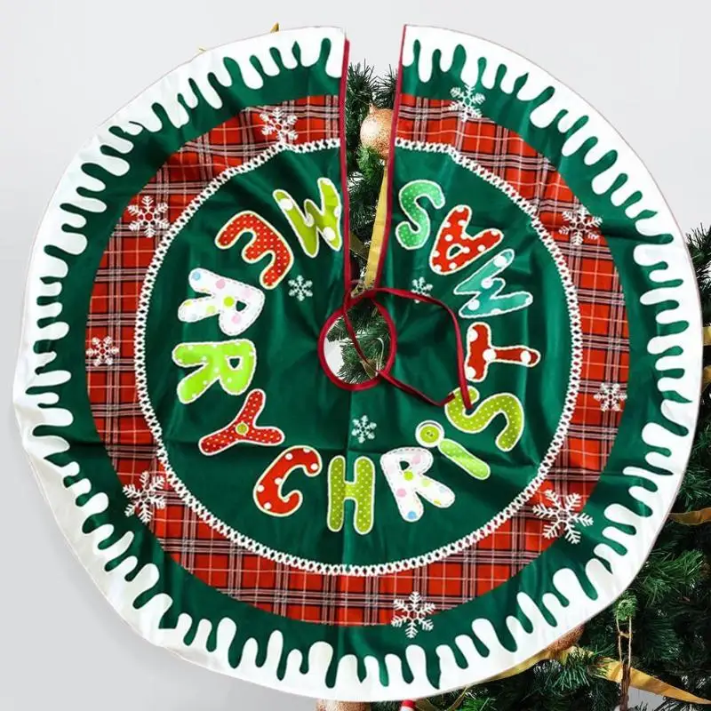 Нетканая Рождественская елка юбка фартуки круглый ковер Санта-Клаус Печать Рождественская елка юбки Рождественская елка ковер для украшения дома