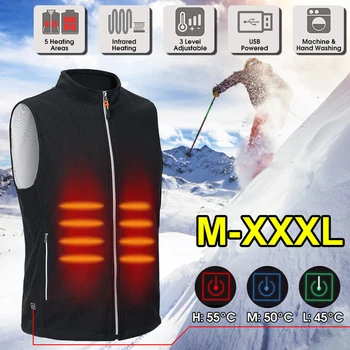 

Washable Men Women Outdoor USB Infrared Heating Vest Jacket Winter Electric Thermal Clothing Waistcoat Fishing Hiking Hunting