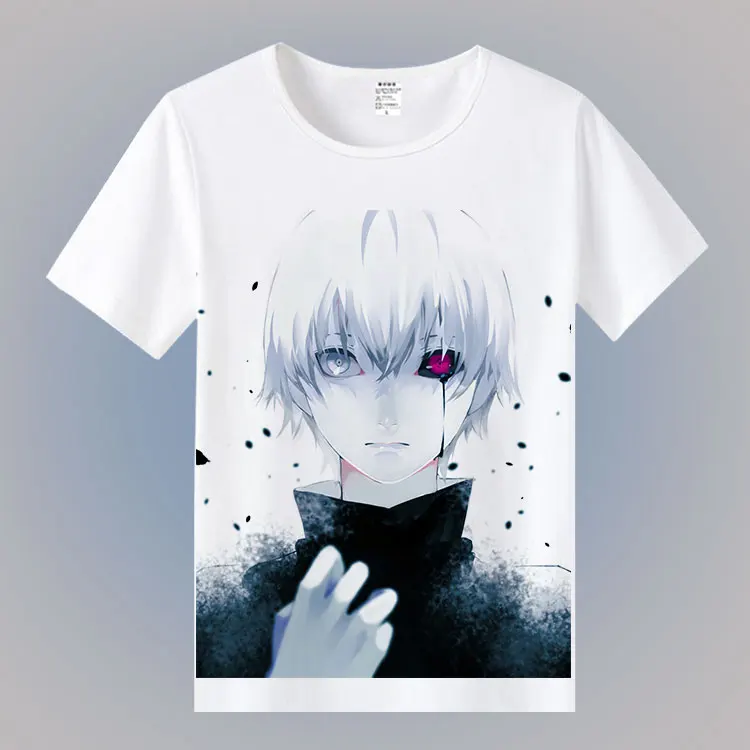 Japanese Anime Tokyo Ghoul Cosplay T Shirt Cartoon Kaneki Ken Touka Kirishima Printed Summer T-Shirt Top Tee Costume | Тематическая