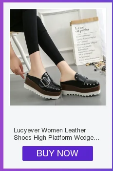 LUCYEVER/Женская обувь на высоком каблуке; женские туфли-лодочки на платформе и танкетке; повседневная обувь черного цвета из искусственной кожи на шнуровке и толстой подошве с круглым носком