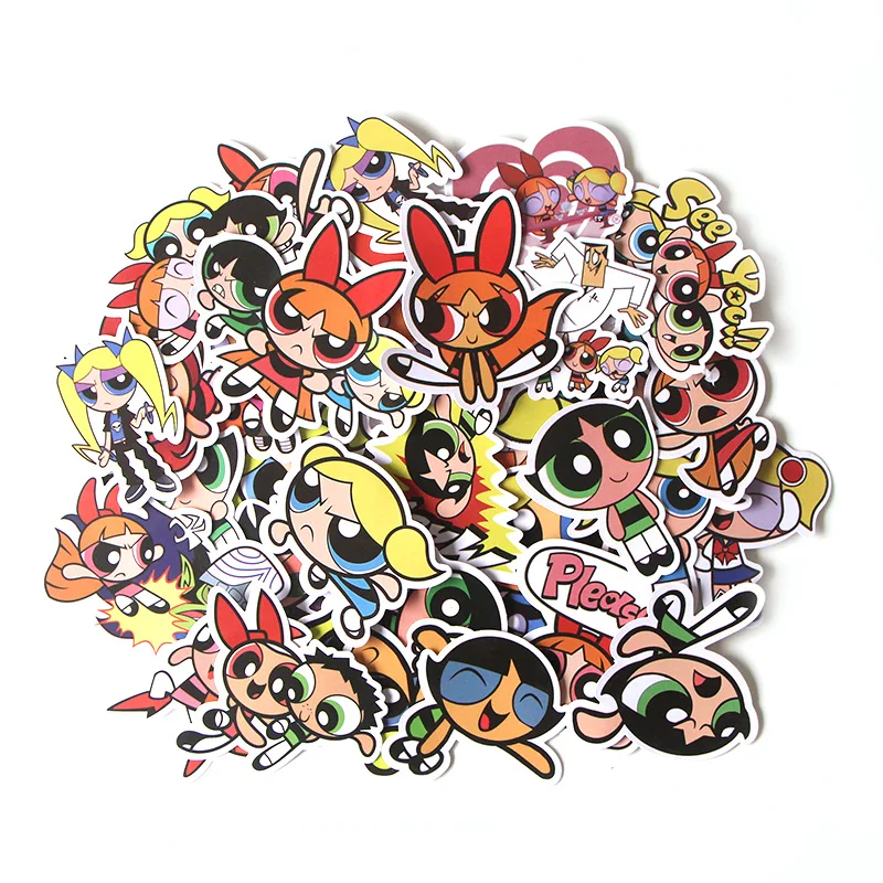 CA53 36 шт./компл. Powerpuff девушки милые DIY граффити скейтборд ноутбук телефон значок мотоцикл багаж стикеры наклейки