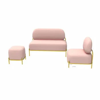 

Modern Customized Apartment Sectional Sofa chair Fabric Living Room Sofas Decoration Minimalist Simple Cafe Lounger Chair Gloden