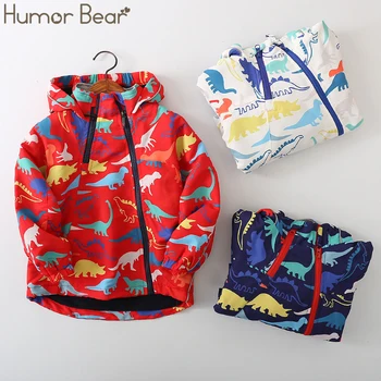 

Humor Bear Baby Fashion Outdoor Velvet Jacket Boys Children Jacket Autumn & Winter Cartoon Girls Hooded Clothing
