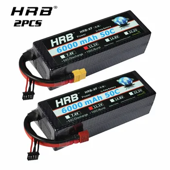 

2pcs HRB 11.1V 6000mAh Lipo Battery 3S lipo hard case 50C for trex 1/7 XO-1 FPV S500 RC Quadroopter Models Drone AKKU Boat