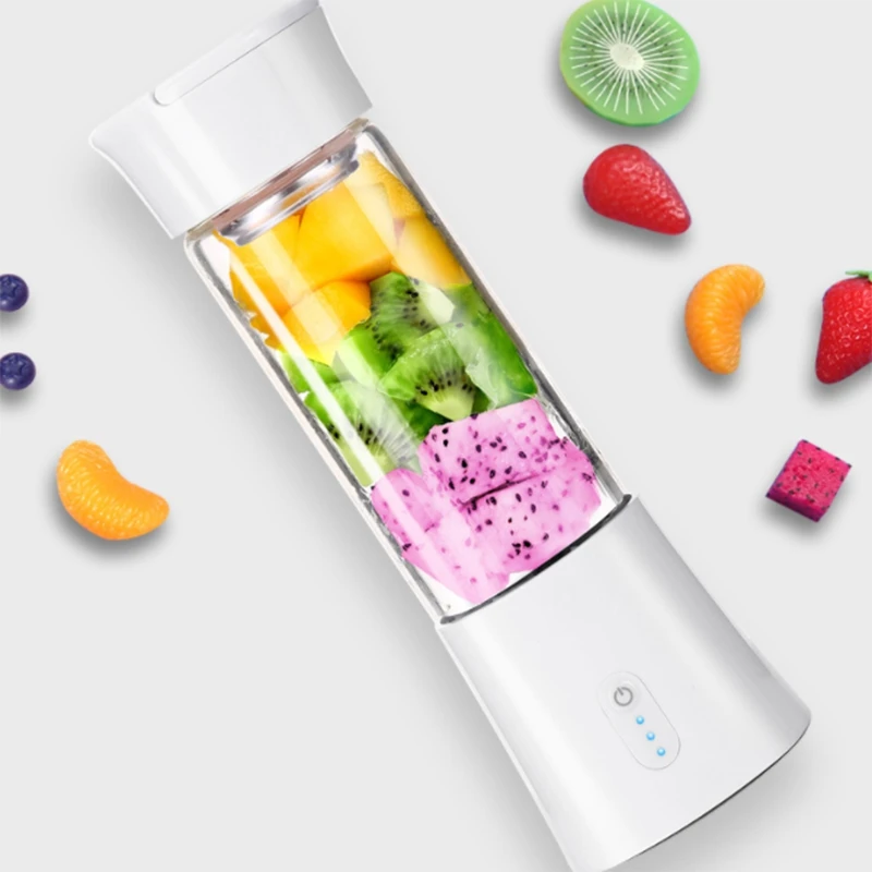 

Hot 380Ml Portable Juicer Electric USB Rechargeable Smoothie Blender Machine Mixer Mini Juice Cup Maker Fast Blenders Food Proce