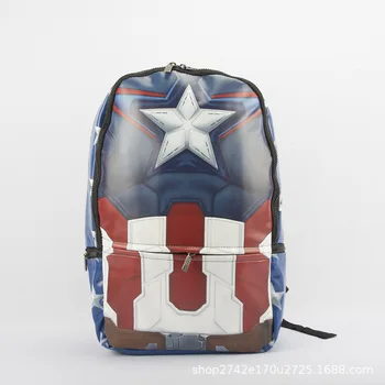 

IVYYE Captain America Fashion Anime PU Backpacks Soft Leather School Backpack Casual Bags Student Travel Knapsack Unisex New