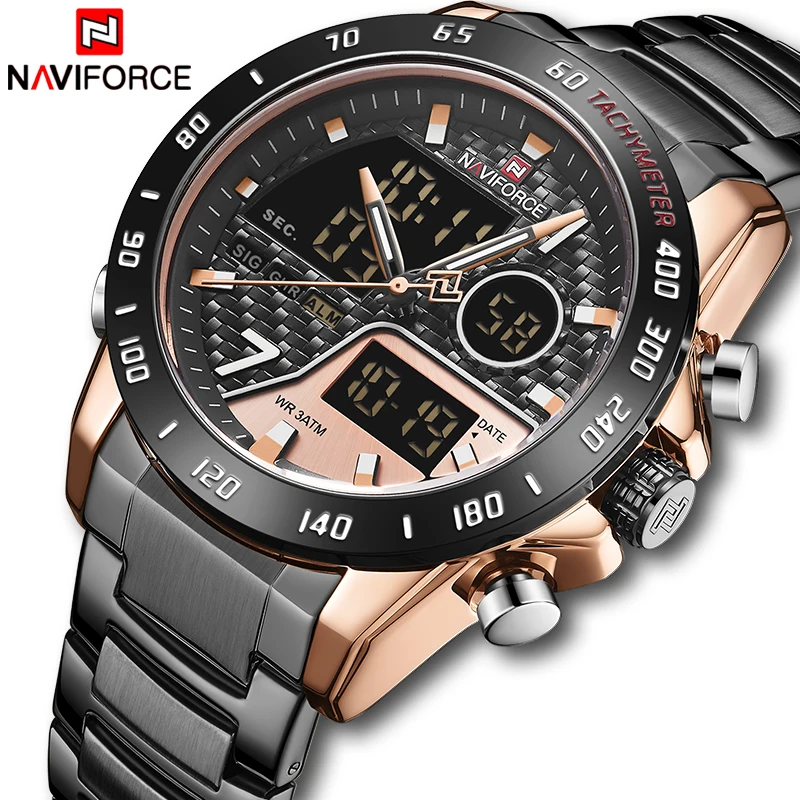 Новые мужские часы Топ люксовый бренд NAVIFORCE армейские спортивные из нержавеющей