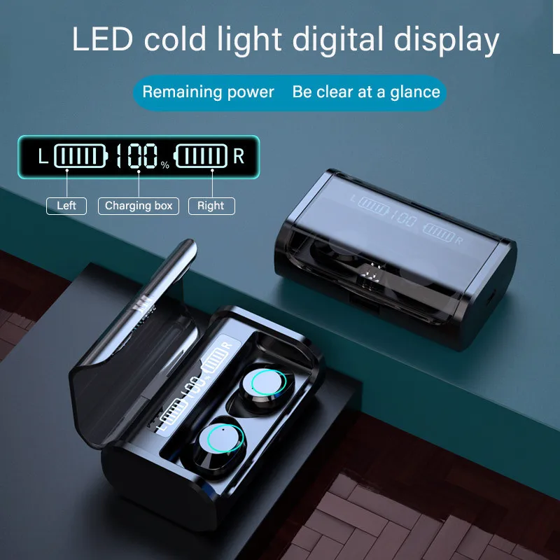 G06 TWS 5.0 Bluetooth 9D Stereo Earphone Wireless Earphones IPX7 Waterproof Earphones 4000mAh LED Smart Power Bank Phone Holder