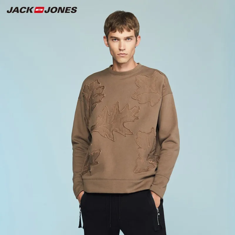 

JackJones men's Cotton Fashion Round Neck Loose sweatershirt Pullover Top Menswear 218433503