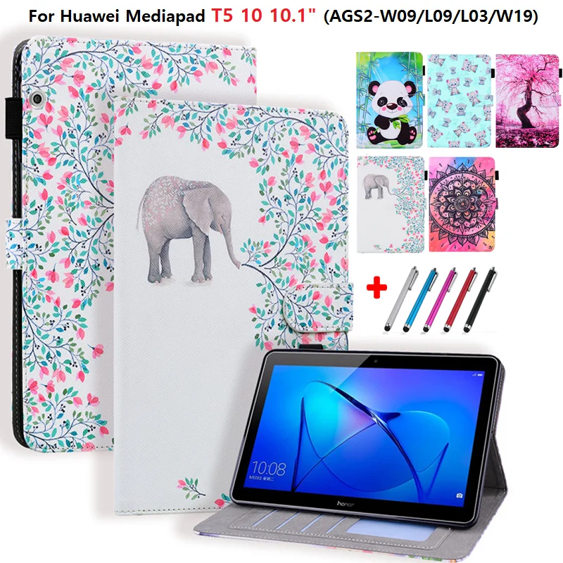 Милый чехол для планшета со слоном и пандой Huawei MediaPad T5 10 AGS2-W09/L09/L03 1 дюймов T 5 Coque +