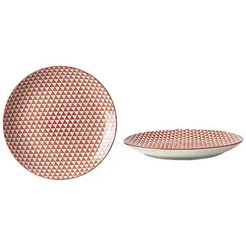 

Fill 21331 Set 4 plates Stoneware, collection Althea, red triangle dinnerware