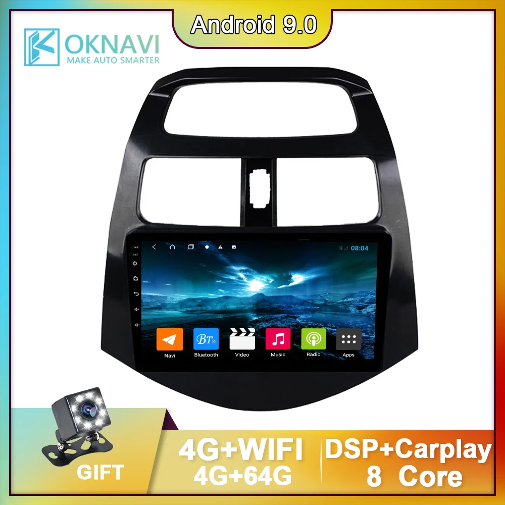 

For CHEVROLET Spark Beat M300 2011-2014 Smart Car Radio Muitimedia Android 9.0 Stereo Video Player GPS Navigation 2 Din 4G WiFi