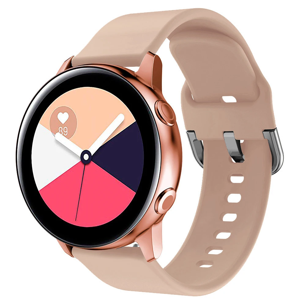 20 мм силиконовый ремешок для samsung Galaxy Watch Active 44 мм активный 2 Браслет ремешок для gear S2 Huami Amazfit Bip Galaxy 42 мм