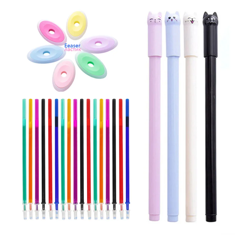 Erasable Pen Set Black Blue Colored Ink Erasable Gel Pen Washable