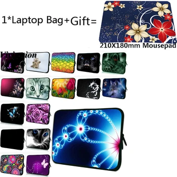 

7 10 12 13 14 15 17 11.6 15.6 17.3 Laptop Sleeve Bag For Acer Aspire One Sony Dell XPS Portable Neoprene Notebook Case+Mousepad