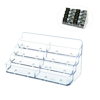 

Desktop Business Card Holder Box 8 Grids Transparent Storage Display Stand Office Home Supplies Card Organizer Shelf