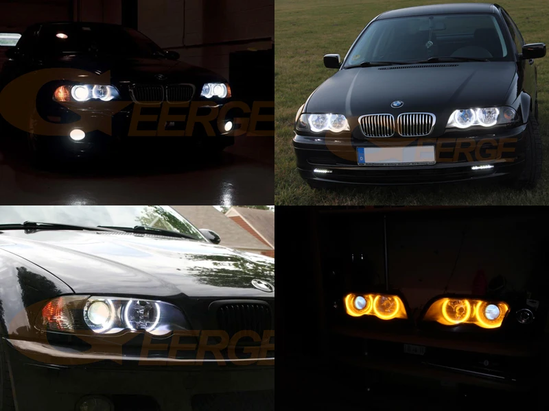 Для BMW E46 M3 2001-2006 ОТЛИЧНОЕ Ультра яркое двухцветное переключение led Ангельские Глазки drl halo Кольцо указатель поворота светильник