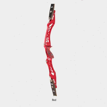 

25 Inches Red/Smoke Recurve Bow Riser Aluminum alloy 6061-T6 Same Color Wooden Handle RH an LH for Outdoor Archery Shooting