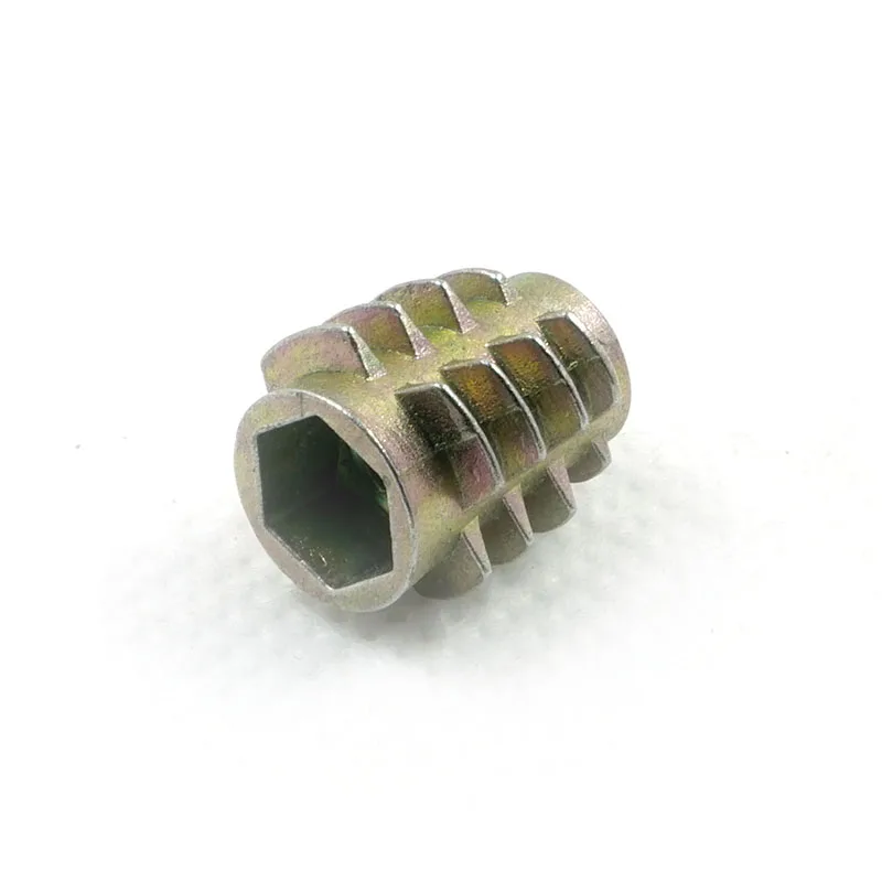 LUHUICHANG M4 M5 M6 Zinc Alloy Thread For Wood Insert Nut Flanged Hex Drive Head Furniture Nuts Inner six angle Insert screws