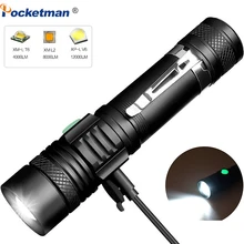 10000lm super brilhante led lanterna usb linterna led tocha t6/l2/v6 dicas de energia zoomable bicicleta luz 18650 recarregável