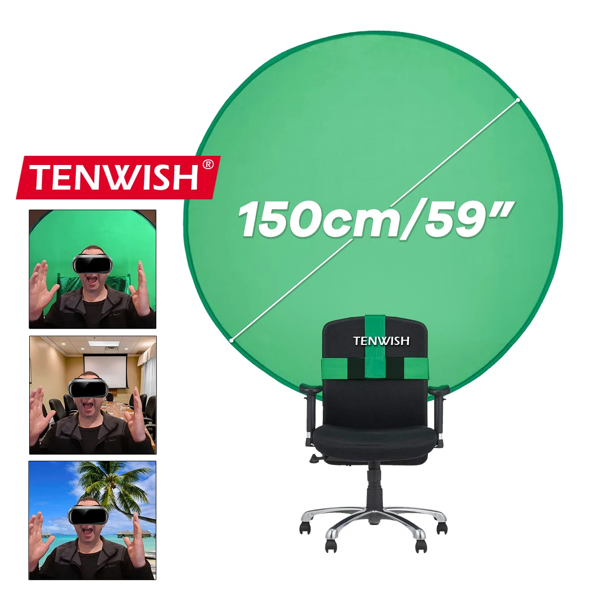 TENWISH Collapsible Chroma Key Green Screen for Chairs Tiktok Video Live Show Internet Conference Youtube Virtual Background | Электроника