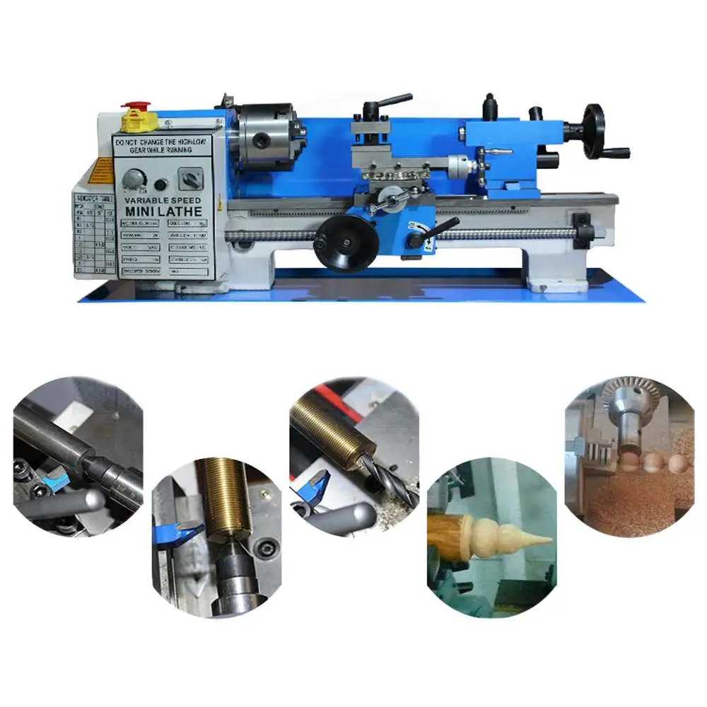 

1pc 750x380x380mm Mini high-Precision DIY Shop Benchtop Metal Lathe Tool Machine Variable Speed Milling