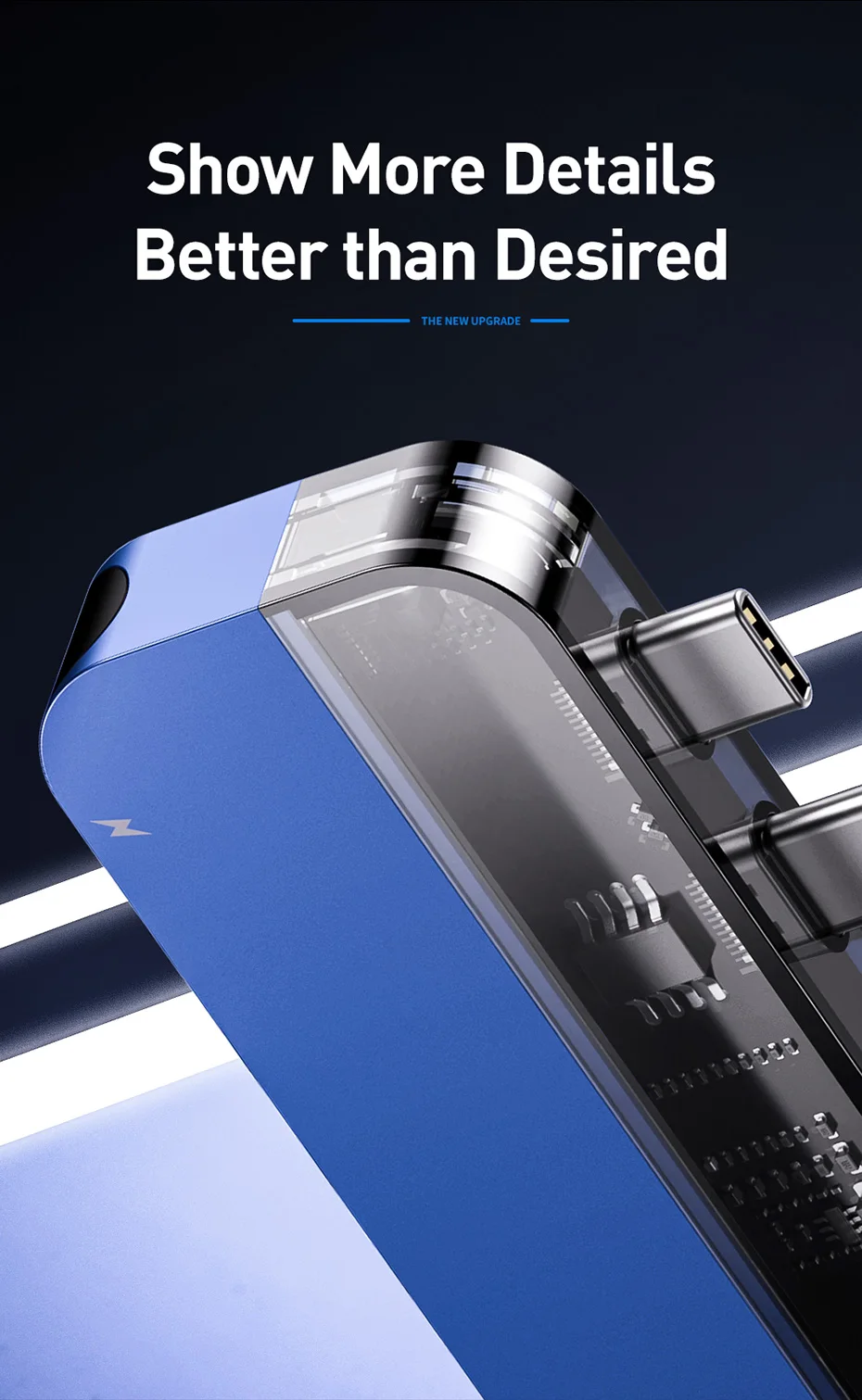 Baseus Transparent Series Dual-Port Type-C Multifunctional HUB 10 Baseus Transparent Series Dual-Port Type-C Multifunctional HUB 10