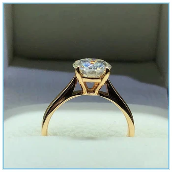 

14K Rose Gold Ring 4 claws VVS1 Excellent Cut Moissanite Ring Test Positive engagement Anniversary ring