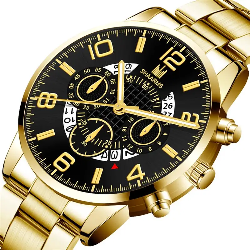 

Men's Watch Business Luxury Stainless Steel Strap Casual Waterproof Quartz Watches Men Date Calendar Display Wrist Watch Clock