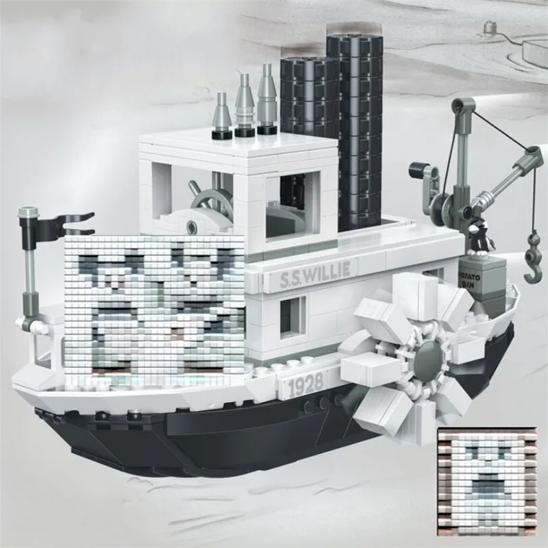 

2019 New Steamboat Willie Movie Compatible With 21317 Building Blocks Bricks Toys For children Gifts Kid Christmas Gift