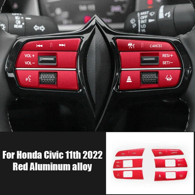Car Multi Function Steering Wheel Button Decoration Cover for Honda Civic 11Th Generation 2022