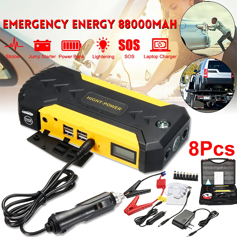 88000 мАч автомобильное пусковое устройство 4 USB аварийное зарядное бустер банк