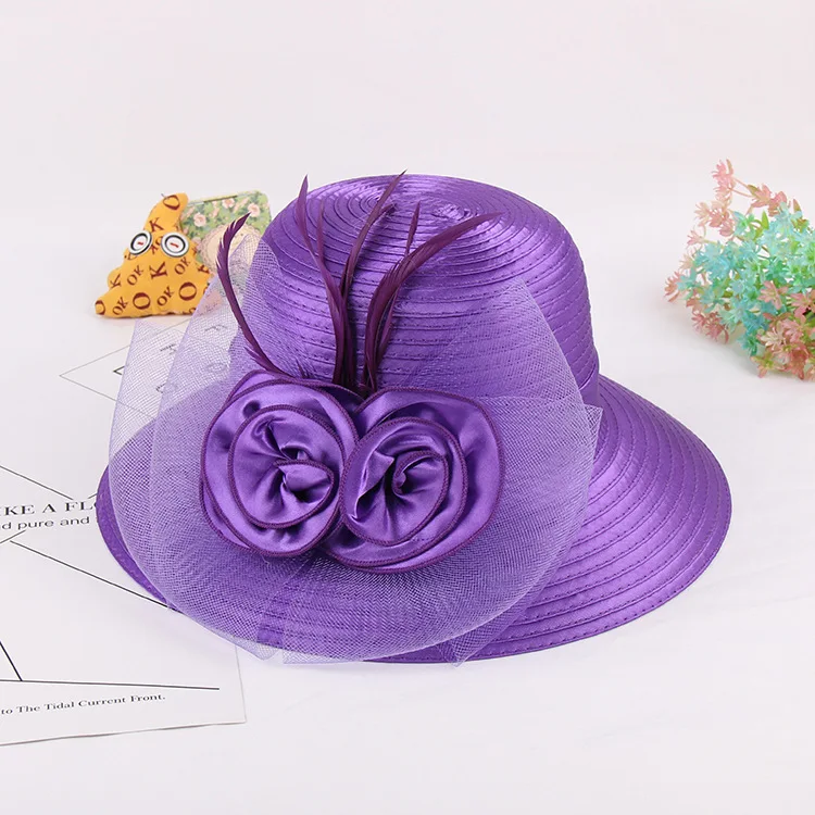 2020 Royal Wedding Hats for Women Elegant Evening Hair Accessories Handmade Flowers Cap Flower
