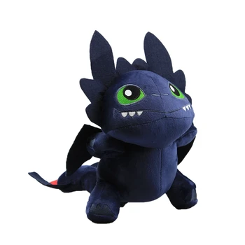 

Height 27cm New How To Train Your Dragon 3 Toothless Anime Figure Night Fury plush toys doll Large Size baby kids Birthday Gift