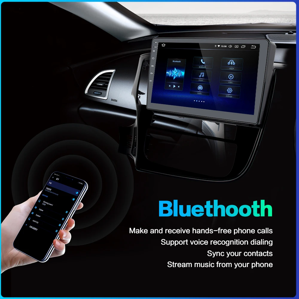 Excellent 10.2" Autoradio android 9.0 DSP For Mitsubishi Outlander 2014 2015 2016 2017 USB 64GB ROM Bluetooth MP3 2