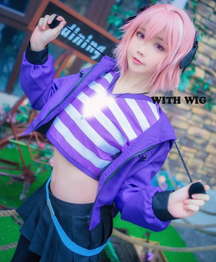 WITH WIG Fate Grand Order FGO apocripha Косплей Костюм FA Rider Astolfo Косплей Костюм Повседневный костюм пальто парик - Цвет: WITH WIG
