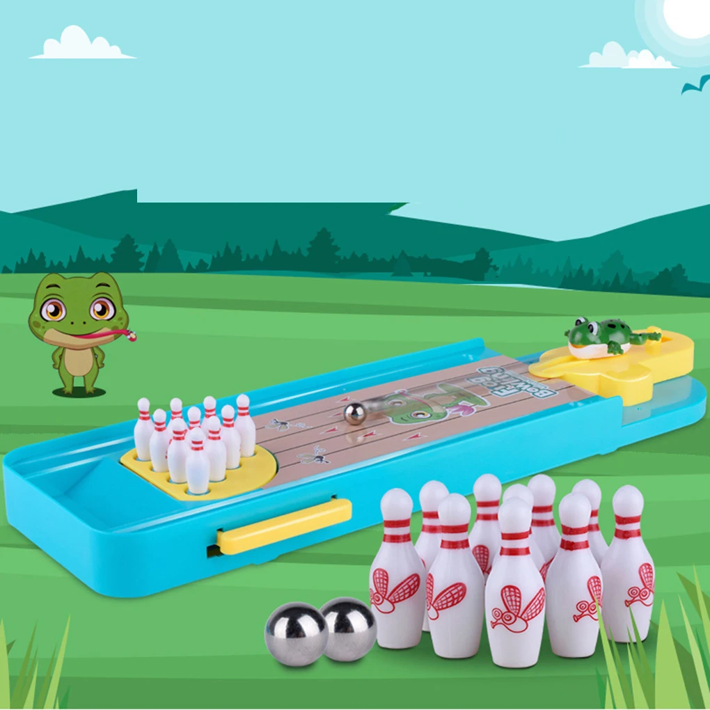  Mini Desktop Bowling Game Toy Funny Indoor Parent- Child Interactive Table Sports Game Toy Bowling 