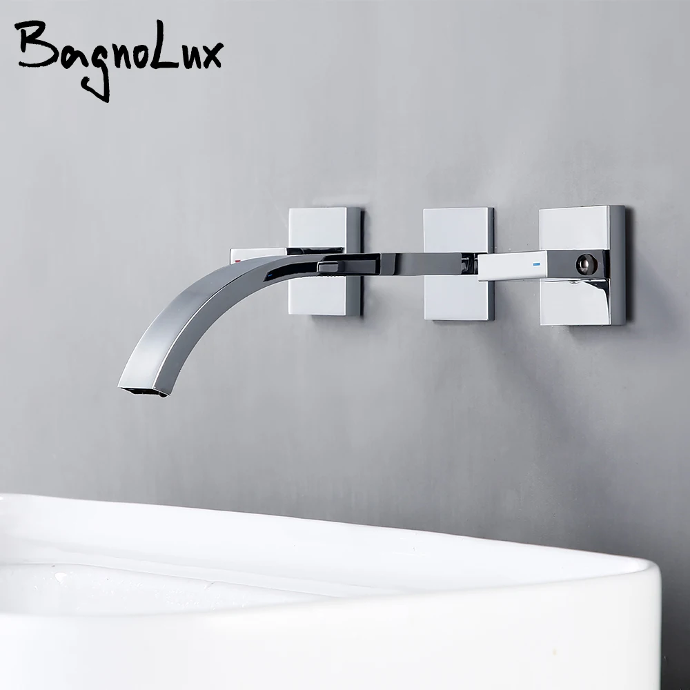 Bagnolux полированный хромированный латунный сиамский настенный кран с двойным