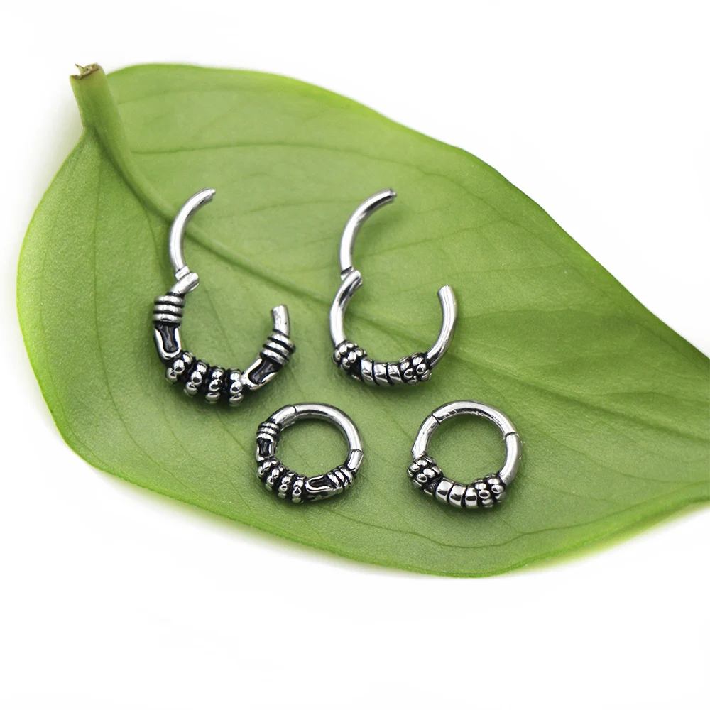 Segment Nose Ring Septum Clicker Earring Cartilage Helix Daith Hoop Body Piercing Jewelry 316l