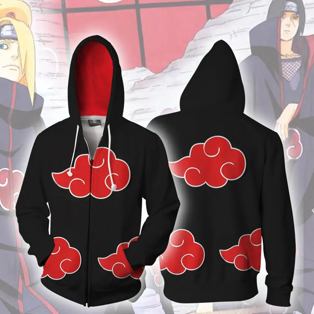 Naruto 1 Толстовки с капюшоном героя комиксов Наруто Мужская и женская модная куртка толстовка Наруто косплей толстовки статуэтка в стиле аниме костюм хип поп уличная осень зима пальто повседневная куртка на молнии костюм для косплея «Наруто» 3D печать Толстовка аниме Akatsuki - Цвет: Naruto 1