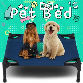 

Elevated Pet Bed Detachable Portable Dogs Cats Pet Cushion with Breathable Mesh and Sturdy Metal Tube Frame Dark Blue