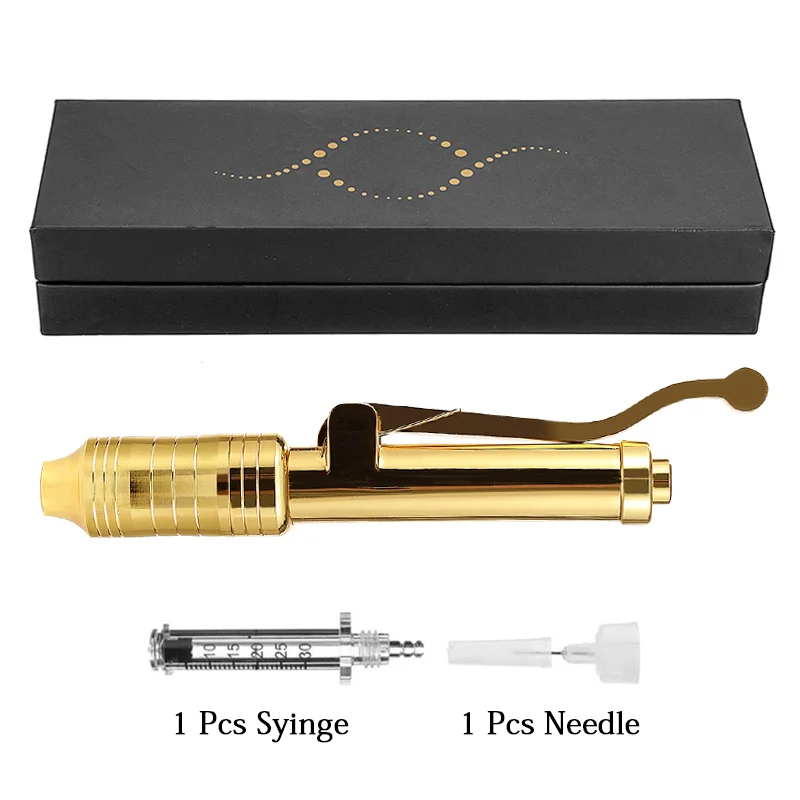 Гиалуроновая ручка, 24k золото, пистолеты с гиалуроновой кислотой, без инъекций, гиалуроновая ручка для снятия морщин, для лифтинга, DuDu, для губ, распылитель, ручка - Цвет: 0.3 Gold pen kit1