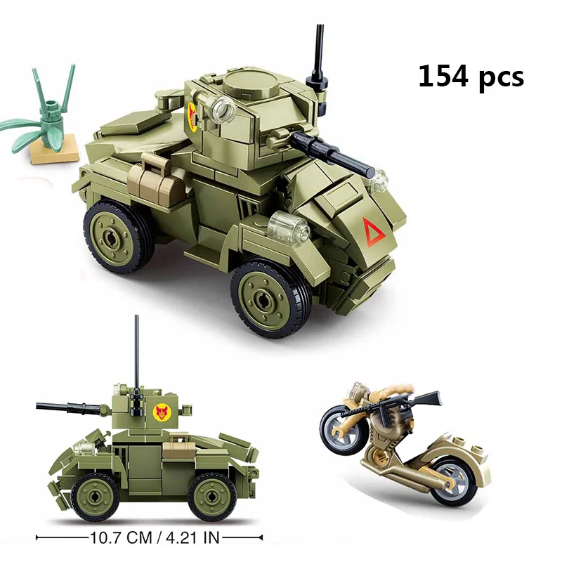 Конструктор Lego WW2 военный Pazer Tank армейский автомобиль самолеты самолет