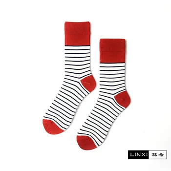 

The New Cartoons Creativity Street Skateboard Happy Socks Harajuku Pinstripe Men Socks Breathable Pure Cotton Funny Socks Male