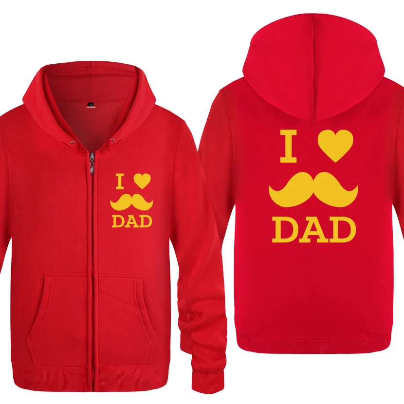 HOY HUAT I LOVE DAD Gift свитшоты мужские мужские с молнией с капюшоном флисовые толстовки кардиганы - Цвет: HOY HUAT