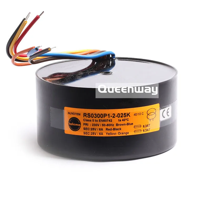 

T-039 2* 25V 30V 35V 100W 4A RS Talema Fully Shielded Toroidal Transformer 300VA Primary Rated Voltage 230V AC