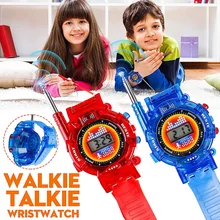 2Pcs WalkieTalkies שעונים LCD Digtal תצוגת שעון ילדי קיד צעצוע שעונים שני מכשירי רדיו דרך האינטרפון שעון מתנה עבור ילדים(China)