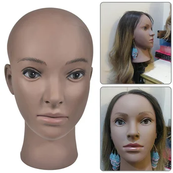 

Hot Sale Bald African Mannequin Head Without Hair For Making Wig Hat Display Cosmetology Manikin Head Female Dolls Training Head