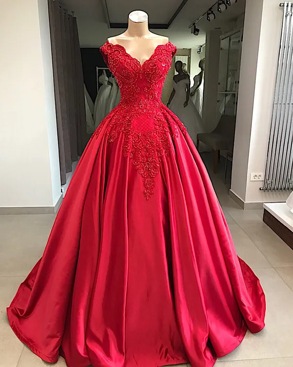 Robe De Soiree элегантное вечернее платье трапециевидной формы с v-образным вырезом и аппликацией вечернее платье с бисером с открытыми плечами Формальное вечернее платье - Цвет: as picture